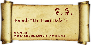 Horváth Hamilkár névjegykártya